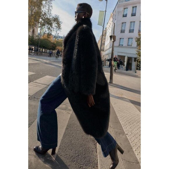 ZARA REVERSIBLE DOUBLE-FACED FAUX FUR COAT - Picture 5 of 6